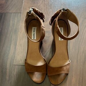 Steve Madden Tan Ankle Strap Heels